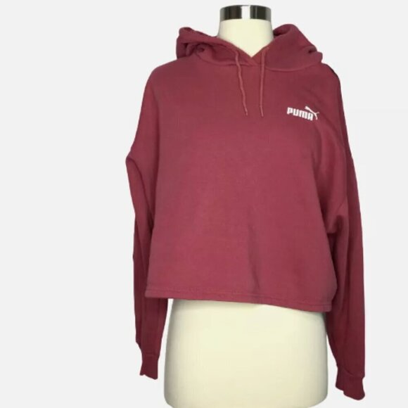 Puma Women's Pink‎ Cropped Hoodie Size Large - Picture 1 of 4